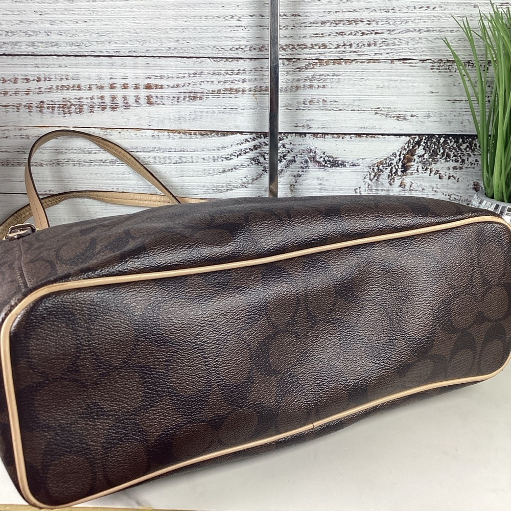 Coach Vintage Peyton Bag Brown Black Signature Tote with Wallet‎ Purse - Picture 9 of 16